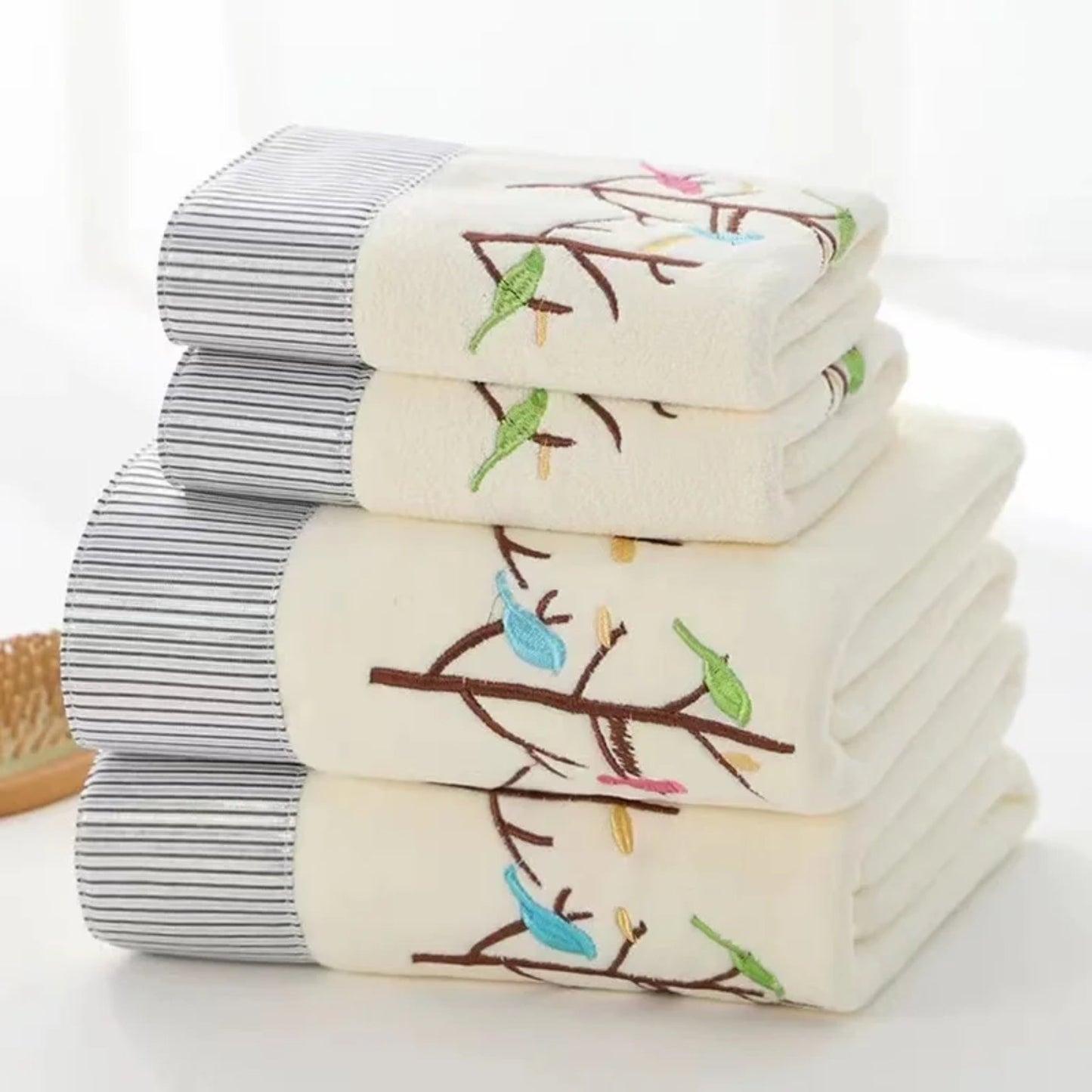 Luxury Lace Embroidered Microfiber Towel Set: Ultimate Bathroom Elegance microfiber towel set Gifting By Julia M