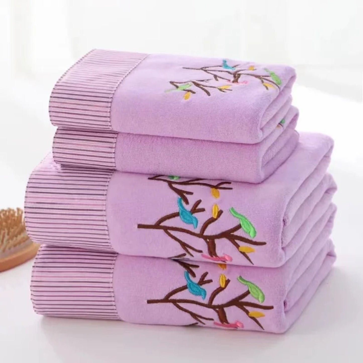 Luxury Lace Embroidered Microfiber Towel Set: Ultimate Bathroom Elegance microfiber towel set Gifting By Julia M