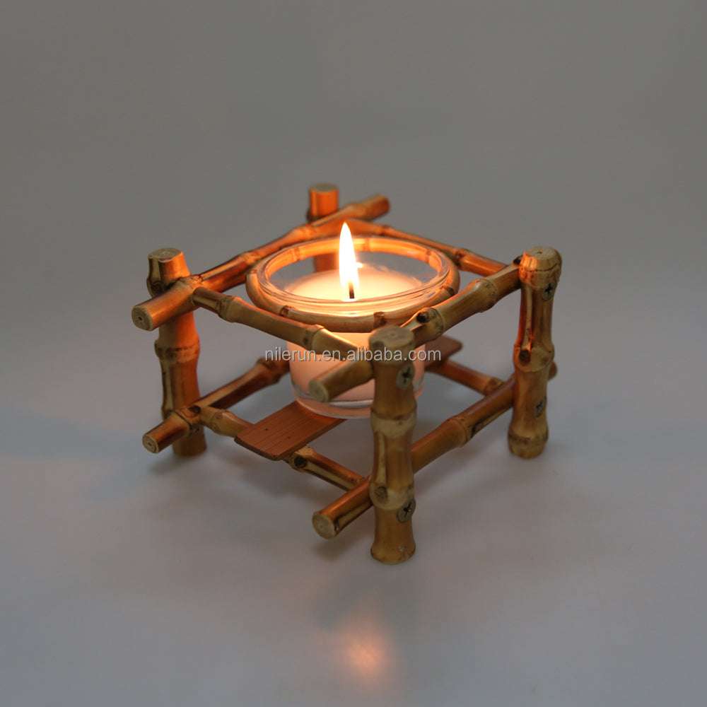 Nilerun Vintage Unique Handmade Natural Bamboo Root Holder Odor Eliminating Aromatherapy Fragrance Scented Soy Wax Candle Gifting By Julia M