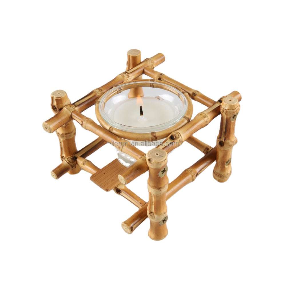 Nilerun Vintage Unique Handmade Natural Bamboo Root Holder Odor Eliminating Aromatherapy Fragrance Scented Soy Wax Candle Gifting By Julia M