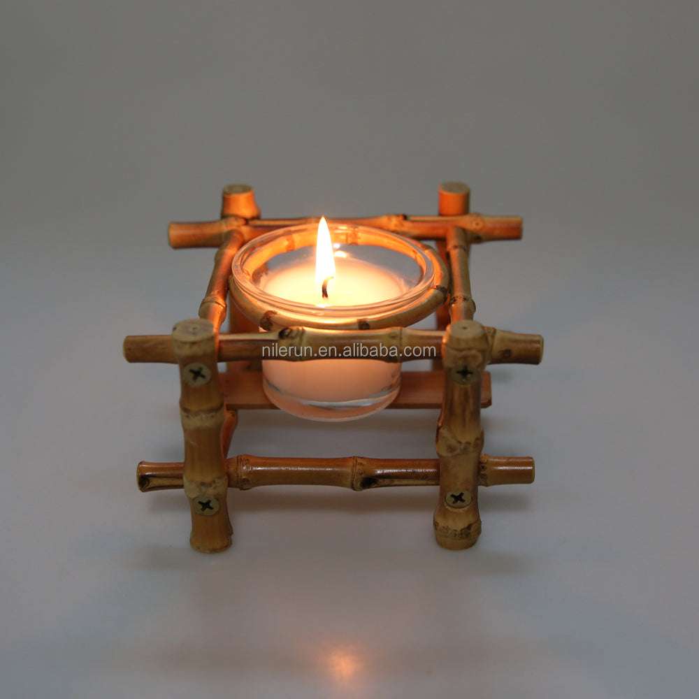 Nilerun Vintage Unique Handmade Natural Bamboo Root Holder Odor Eliminating Aromatherapy Fragrance Scented Soy Wax Candle Gifting By Julia M