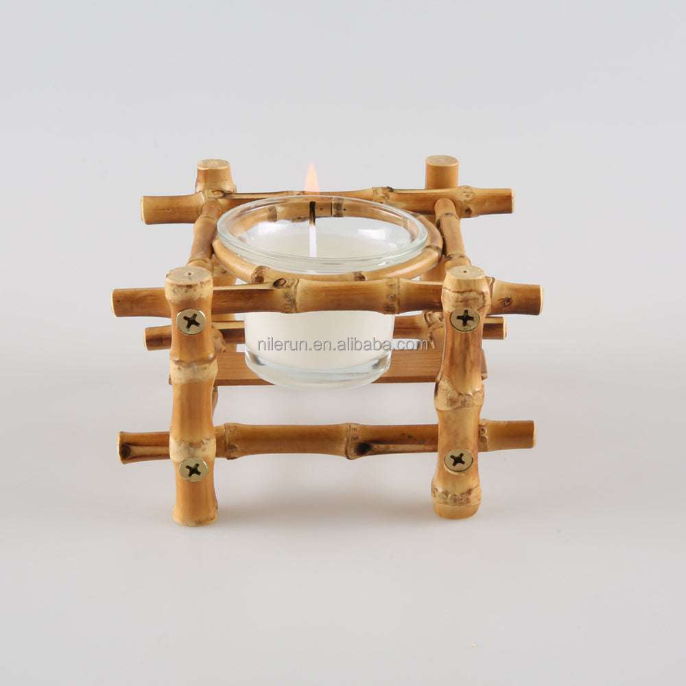 Nilerun Vintage Unique Handmade Natural Bamboo Root Holder Odor Eliminating Aromatherapy Fragrance Scented Soy Wax Candle Gifting By Julia M