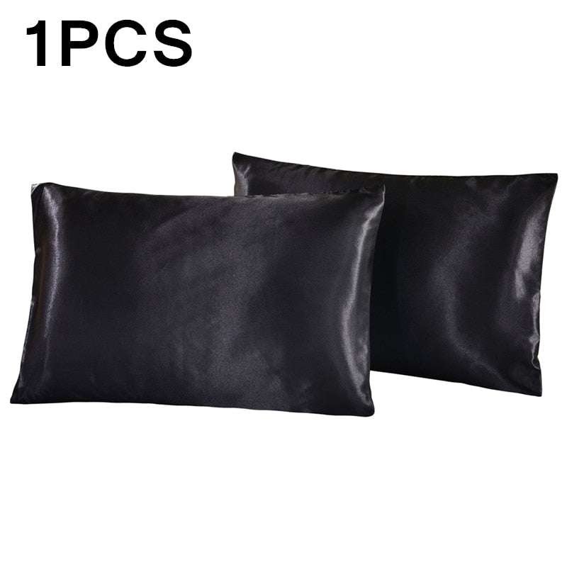 ONE PIECE Satin Pillowcases - Protect Your Hair and Skin from Damage Pillowcases & shams Gifting By Julia M Black 51x76cm