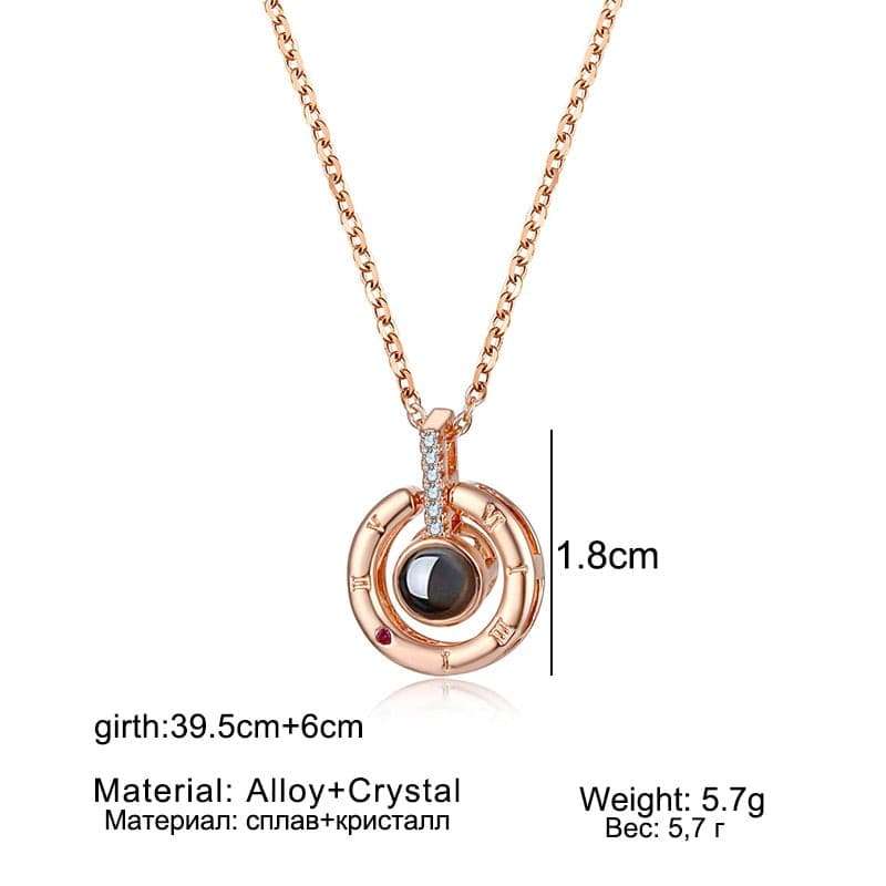 Projection Pendant Necklace 100 Languages Necklaces gifting by julia m