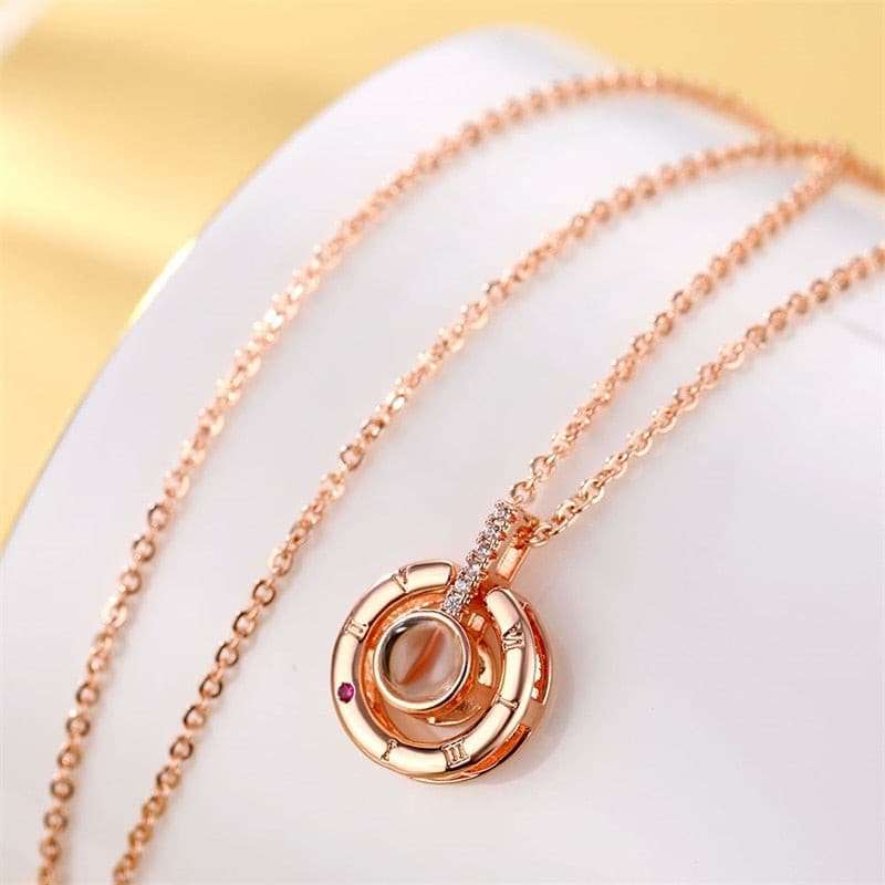 Projection Pendant Necklace 100 Languages Necklaces gifting by julia m