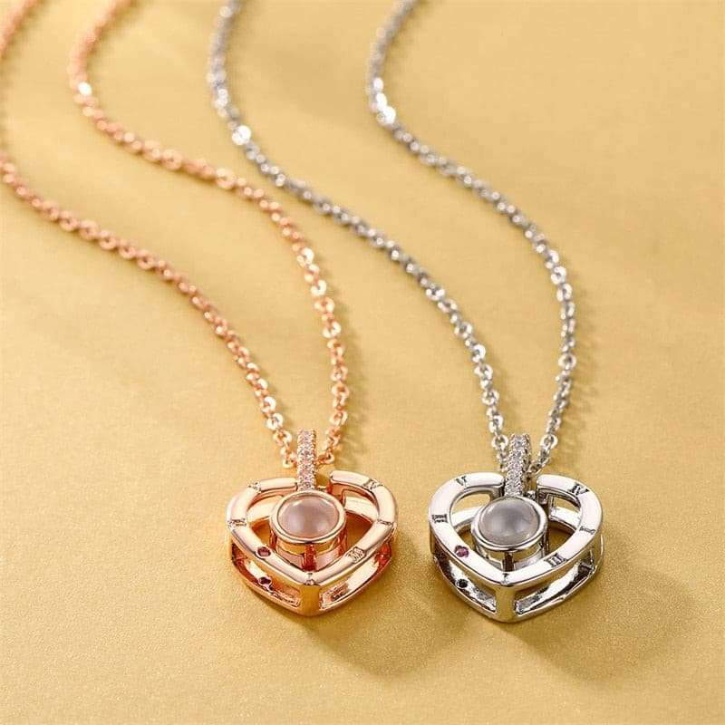 Projection Pendant Necklace 100 Languages Necklaces gifting by julia m