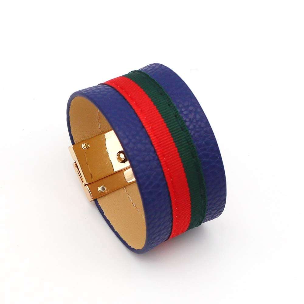 Red Green Ribbon Leather Bracelets leather bracelet red green ribbon wide gifting by julia m