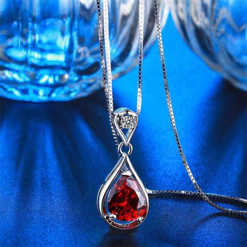 Red Stone jewelry Pendent Necklace Necklaces Gifting By Julia M