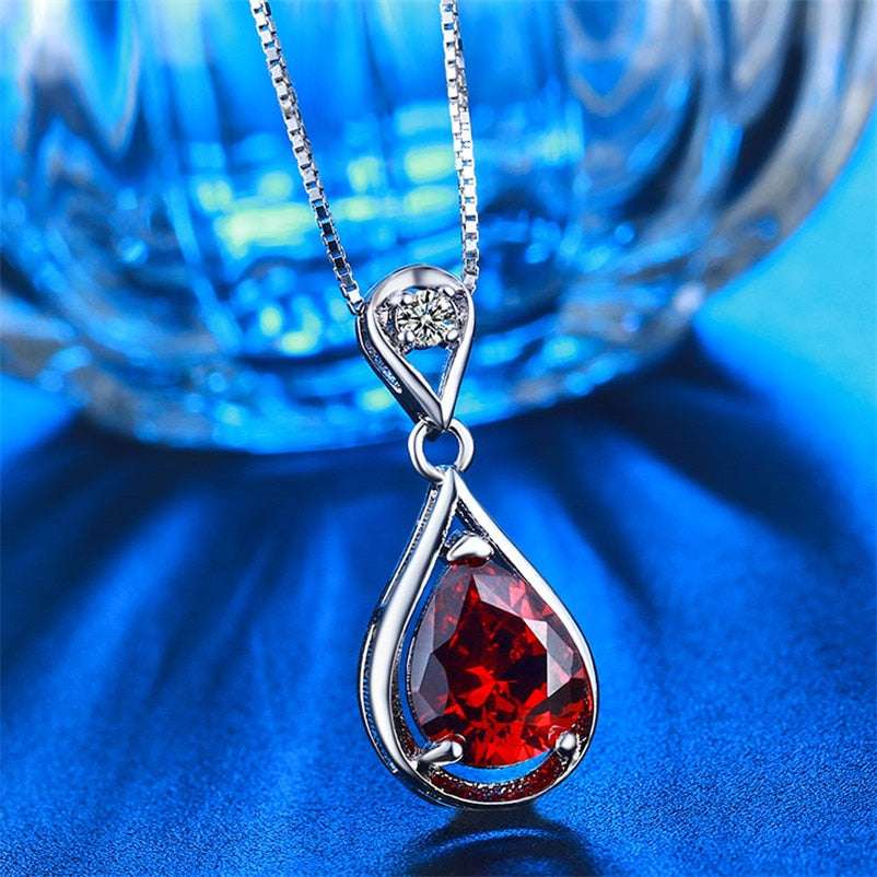 Red Stone jewelry Pendent Necklace Necklaces Gifting By Julia M