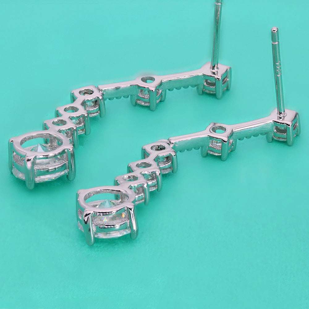 S925 Silver Full Moissanite Drop Earrings Earrings gifting by julia m
