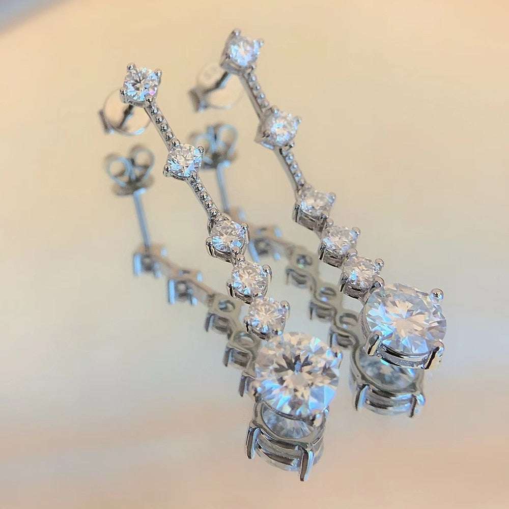 S925 Silver Full Moissanite Drop Earrings Earrings gifting by julia m