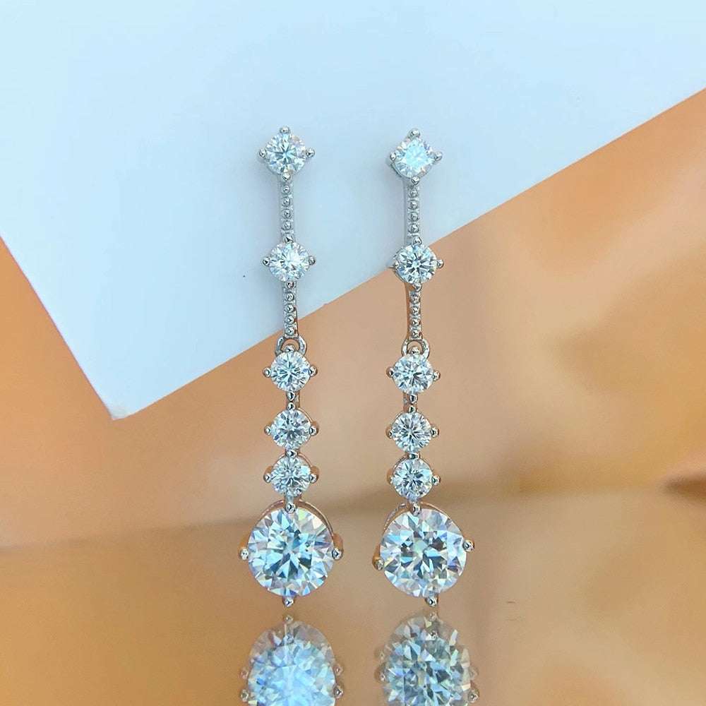 S925 Silver Full Moissanite Drop Earrings Earrings gifting by julia m