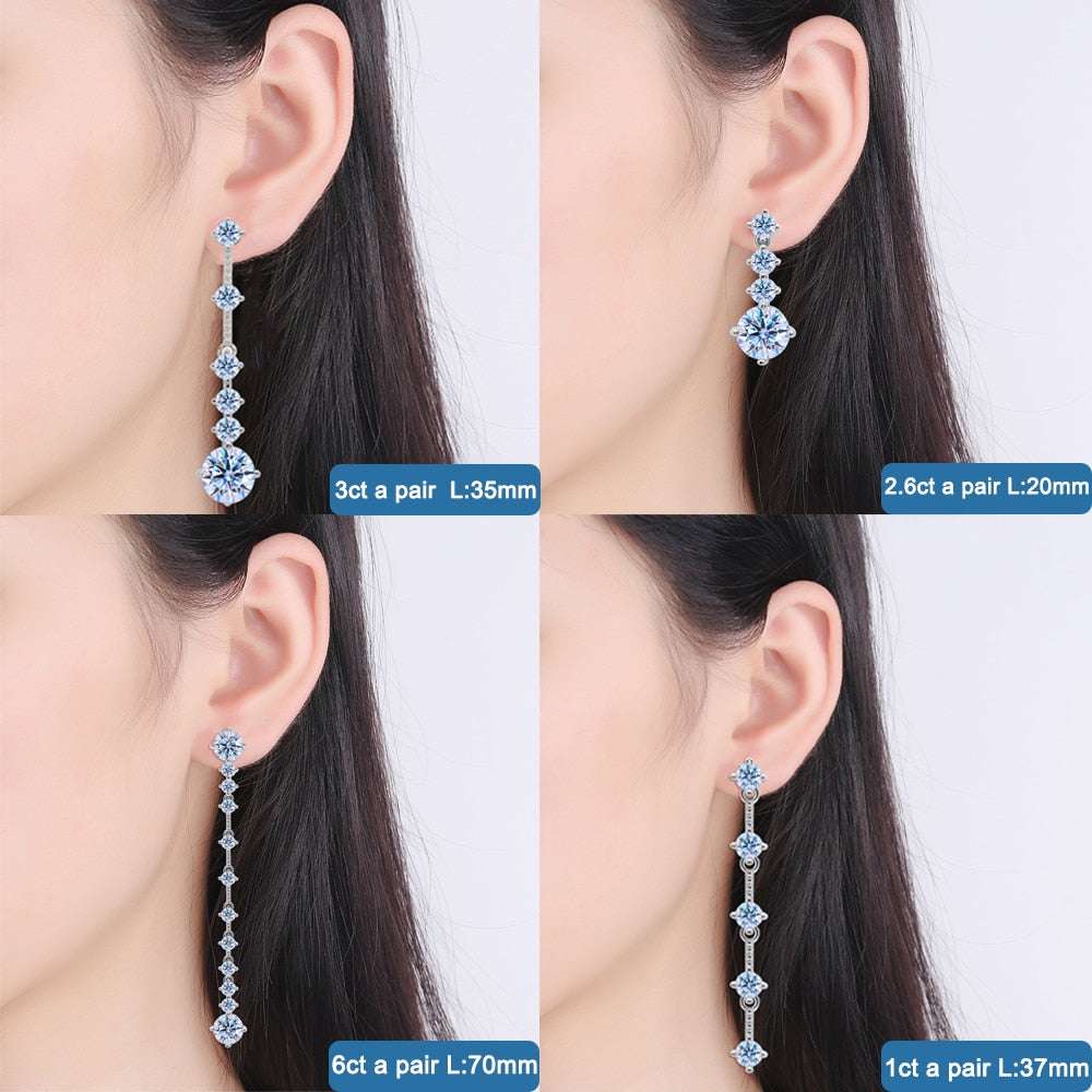 S925 Silver Full Moissanite Drop Earrings Earrings gifting by julia m