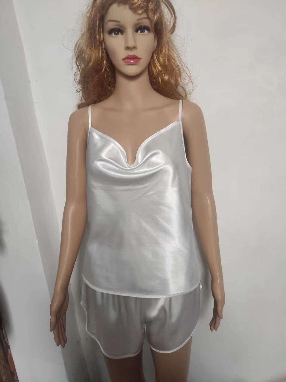 Satin Cami Top and Shorts Pajama Set Pajamas gifting by julia m white S