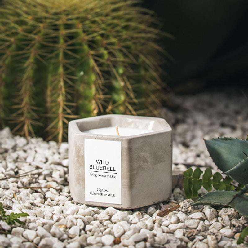 Scented Aromatic Candle in Cement Jar Scented Aromatic Candle In Cement Jar Gifting By Julia M