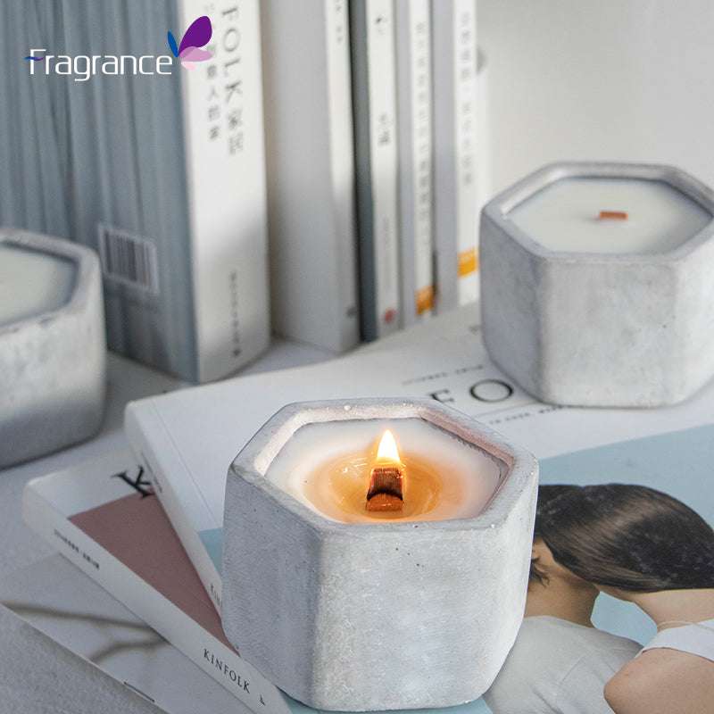 Scented Aromatic Candle in Cement Jar Scented Aromatic Candle In Cement Jar Gifting By Julia M