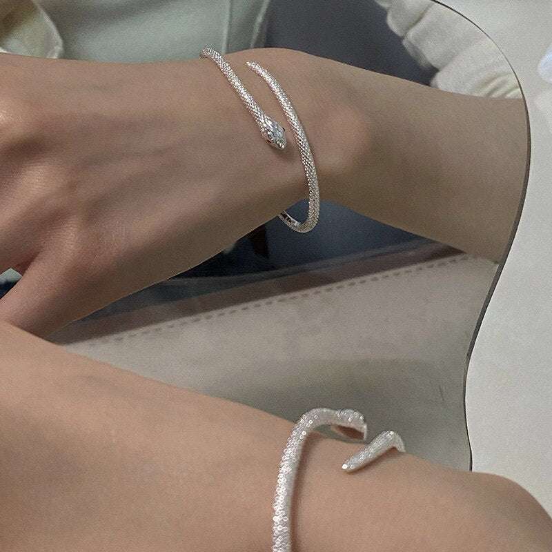 Silver Adjustable Snake Bracelet Brracelets Gifting By Julia M