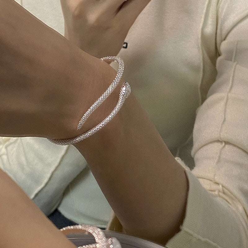 Silver Adjustable Snake Bracelet Brracelets Gifting By Julia M