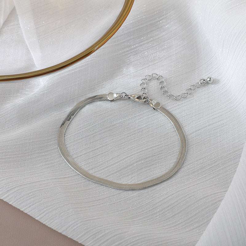 Silver Adjustable Snake Bracelet Brracelets Gifting By Julia M SL092-S 20cm
