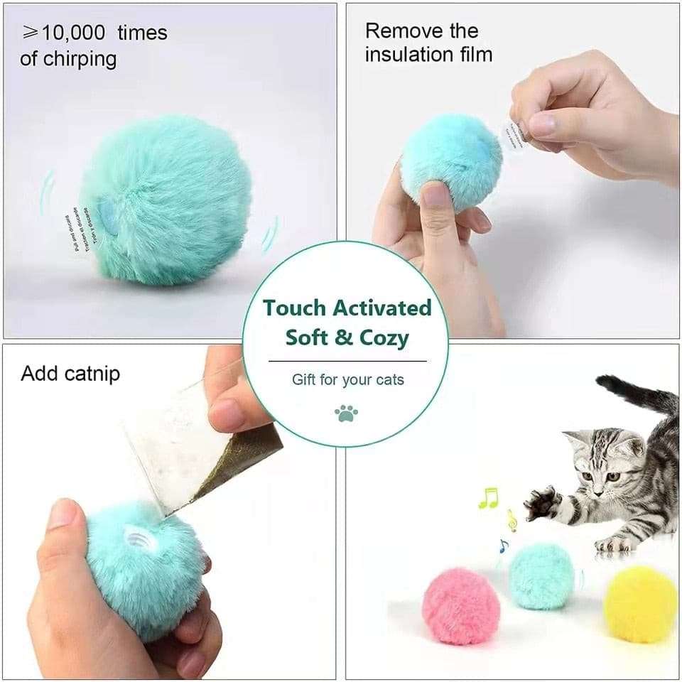 Smart Cat Toys -Interactive Ball Plush Electric Catnip Training Toy Cat Toys Gifting By Julia M