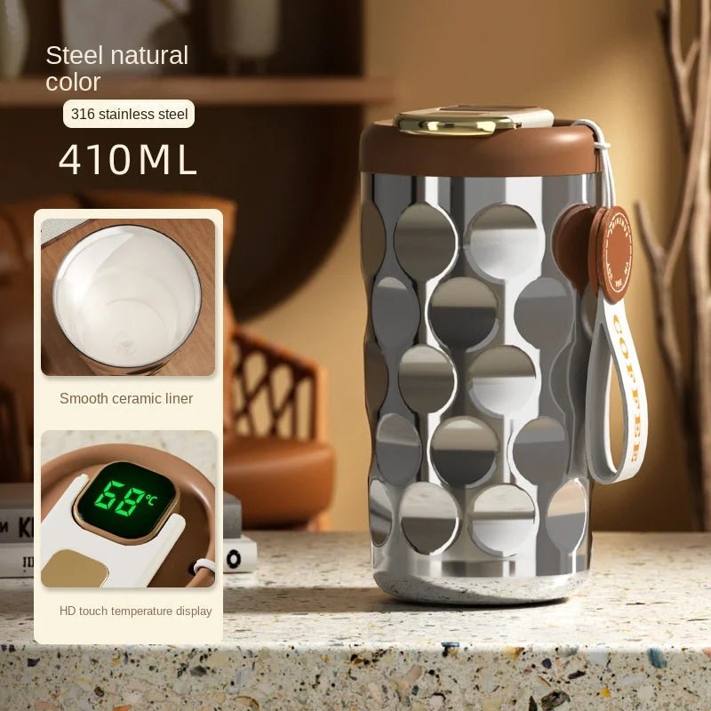 SmartTemp Insulated Stainless Steel Water Bottle/Coffee Mug smart temperature insulation cup Gifting By Julia M 410ml Silver 400-500ml CHINA