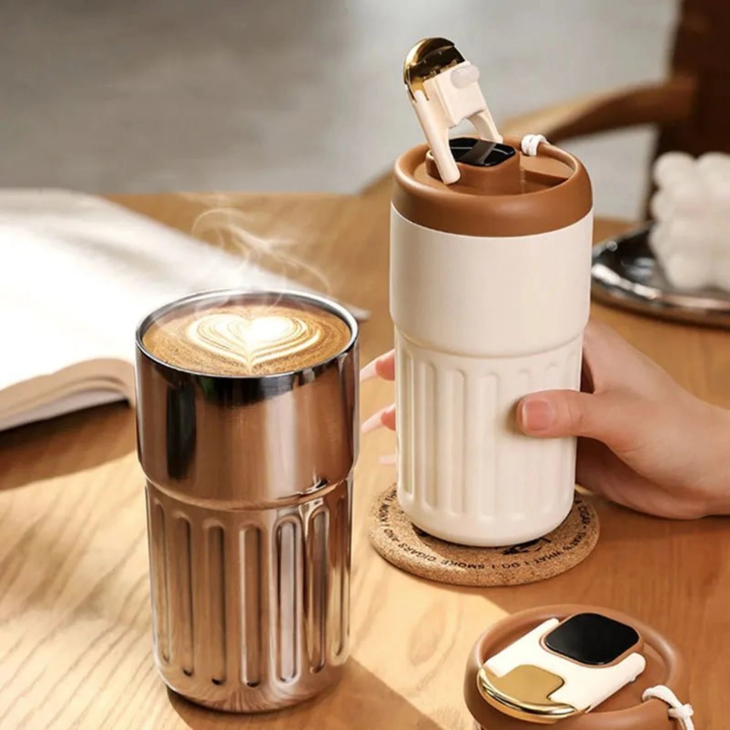 SmartTemp Insulated Stainless Steel Water Bottle/Coffee Mug smart temperature insulation cup Gifting By Julia M