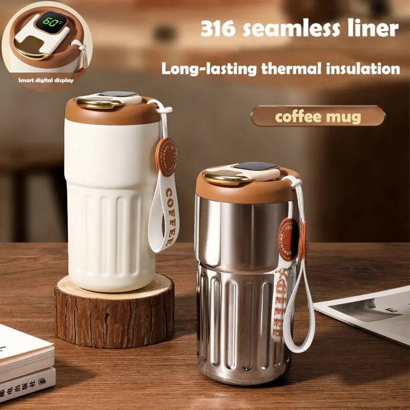 SmartTemp Insulated Stainless Steel Water Bottle/Coffee Mug smart temperature insulation cup Gifting By Julia M