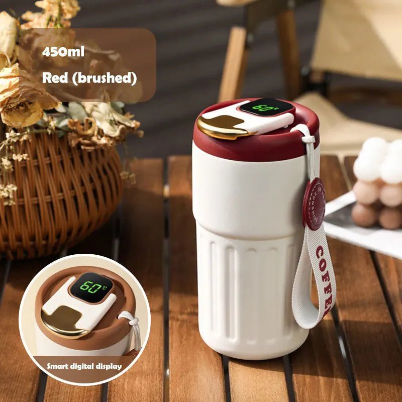 SmartTemp Insulated Stainless Steel Water Bottle/Coffee Mug smart temperature insulation cup Gifting By Julia M 450ml Red(brushed) 400-500ml CHINA