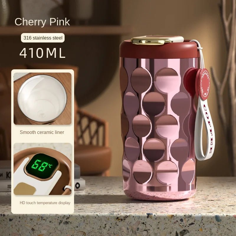 SmartTemp Insulated Stainless Steel Water Bottle/Coffee Mug smart temperature insulation cup Gifting By Julia M 410ml Sakura powder 400-500ml CHINA