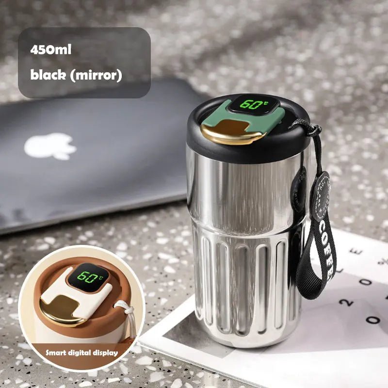SmartTemp Insulated Stainless Steel Water Bottle/Coffee Mug smart temperature insulation cup Gifting By Julia M 450ml Black(mirror) 400-500ml CHINA