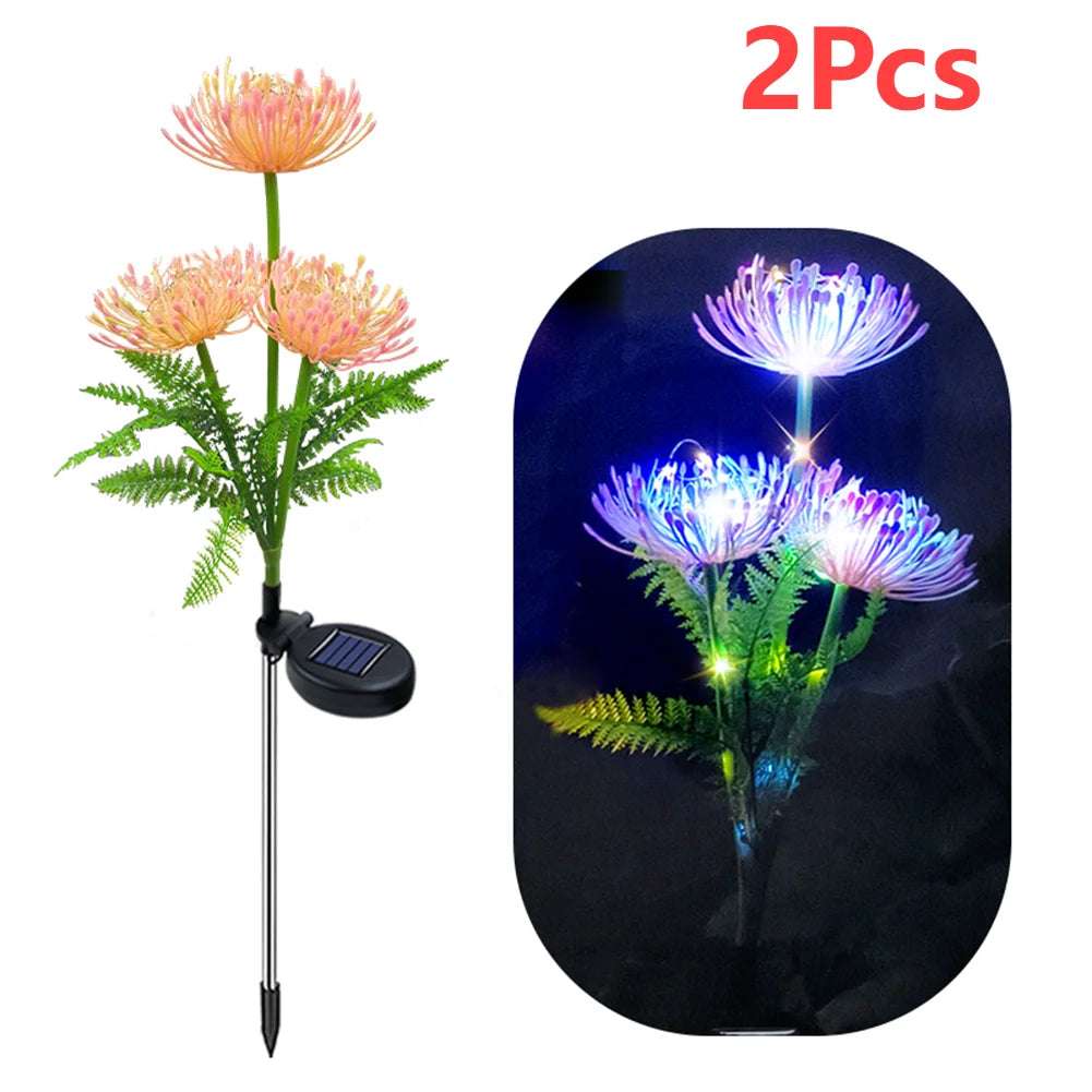 Solar Flower Lights led light with glowing flower Gifting By Julia M 2Pcs color light CHINA