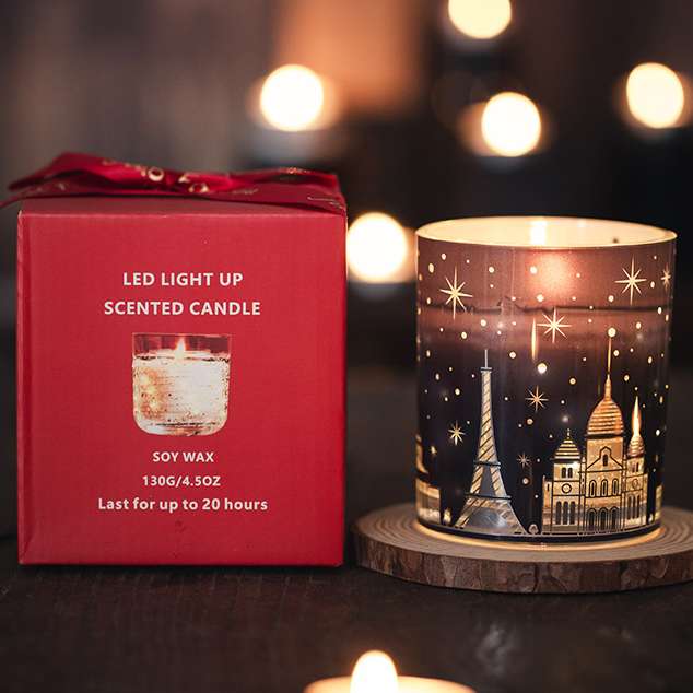 Soy wax LED Light Candle Luxury Custom Scented Candle For Valentine's Day Home Decoration candles Gifting By Julia M Night of city
