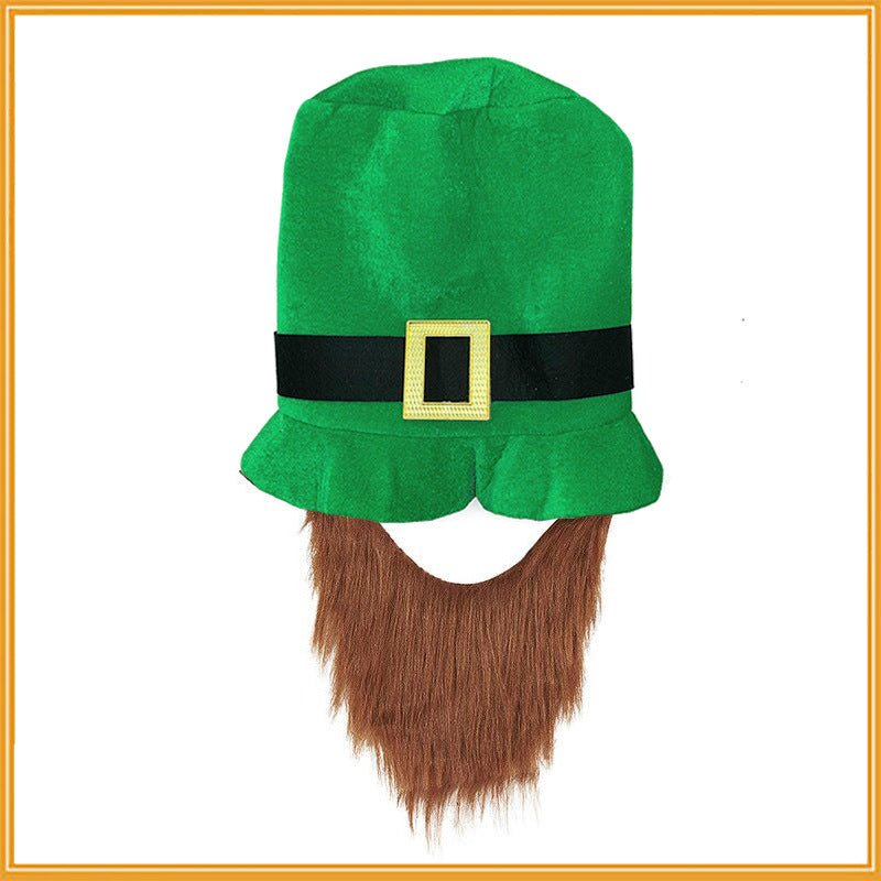 St Patrick's Day Green Hat with Beard and Bow Tie Costume Set Hat Gifting by Julia M