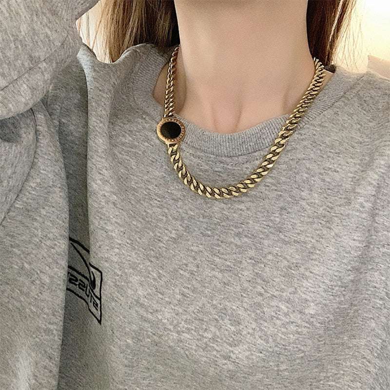 Stainless Steel Enamel Roman Numerals Necklace Bracelet Set necklace bracelet set Gifting By Julia M