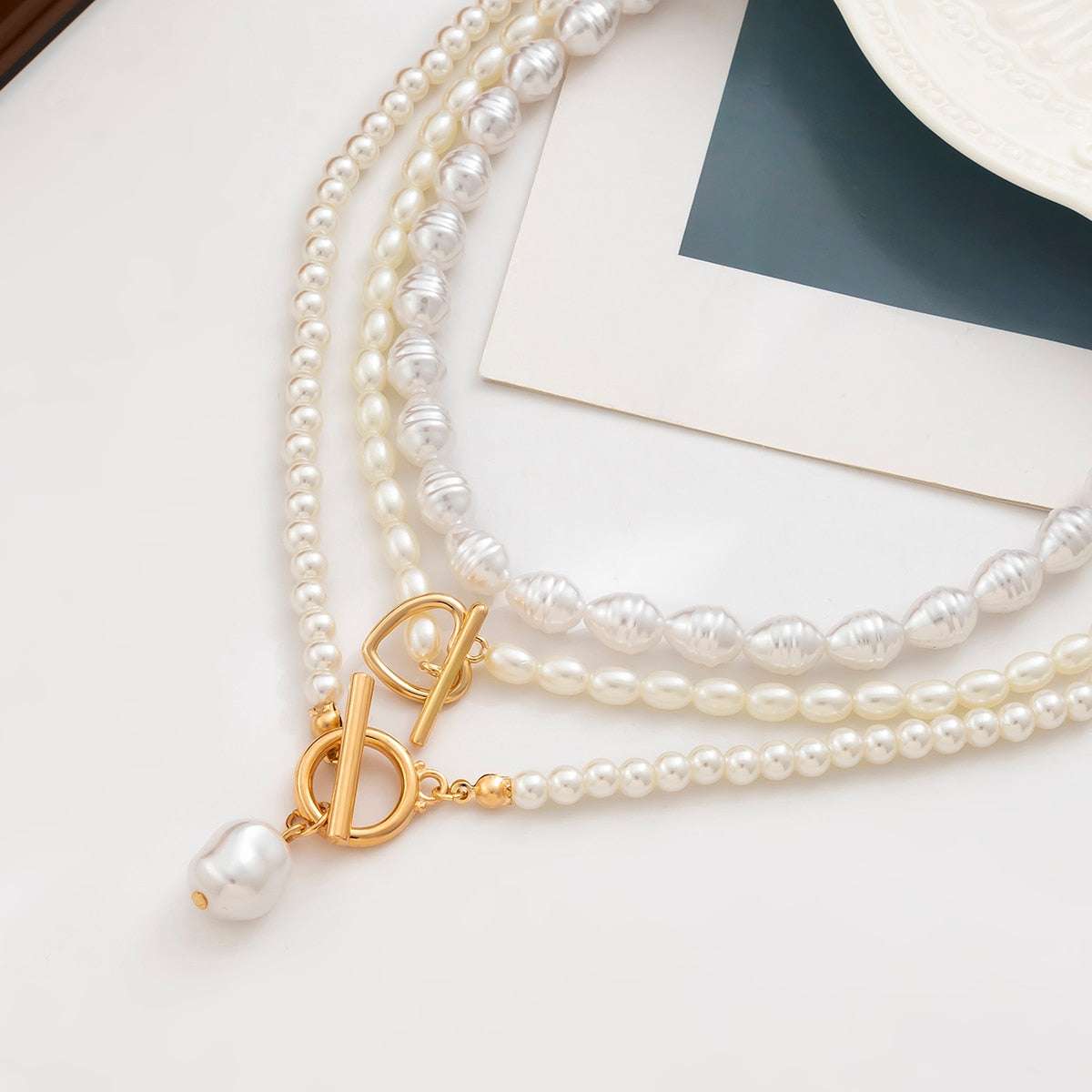 Vintage Baroque Pearl Heart Buckle Pendant Necklace Necklaces Gifting By Julia M