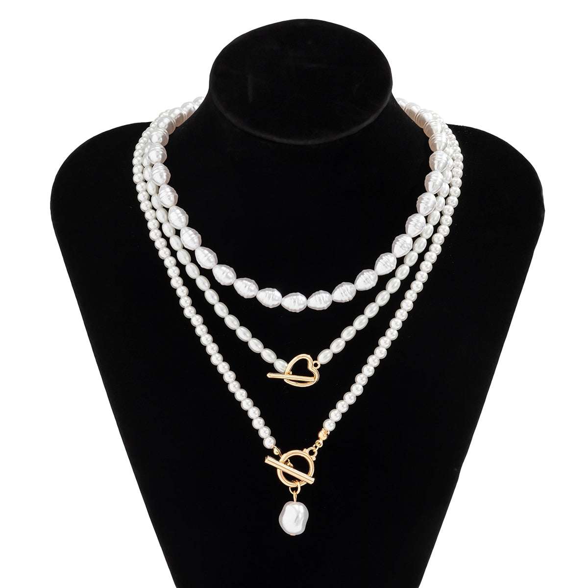 Vintage Baroque Pearl Heart Buckle Pendant Necklace Necklaces Gifting By Julia M