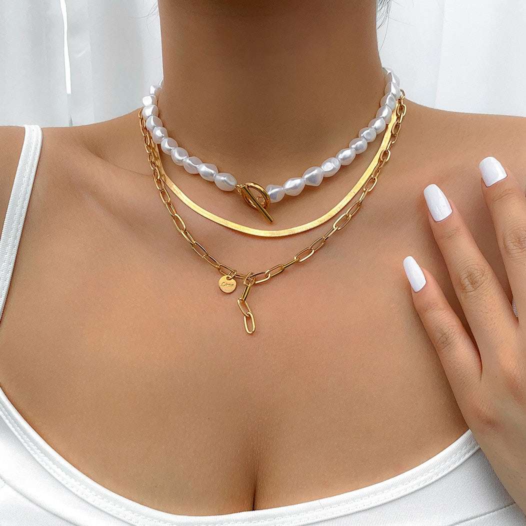Vintage Baroque Pearl Heart Buckle Pendant Necklace Necklaces Gifting By Julia M Gold Color 7