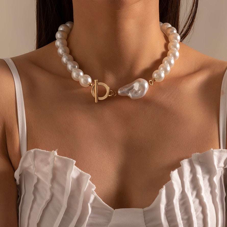 Vintage Baroque Pearl Heart Buckle Pendant Necklace Necklaces Gifting By Julia M