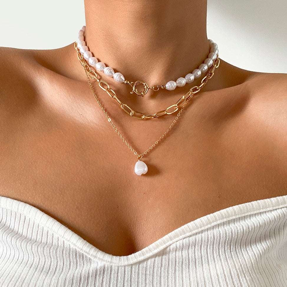 Vintage Baroque Pearl Heart Buckle Pendant Necklace Necklaces Gifting By Julia M