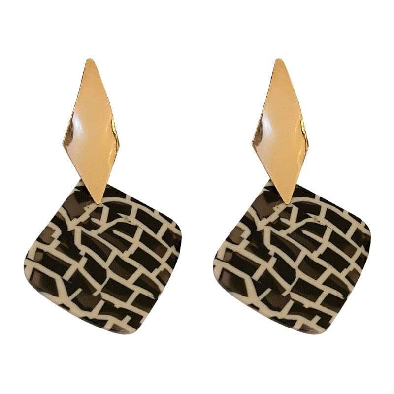 Vintage Brick Acrylic Pendant Earrings Earrings Gifting By Julia M