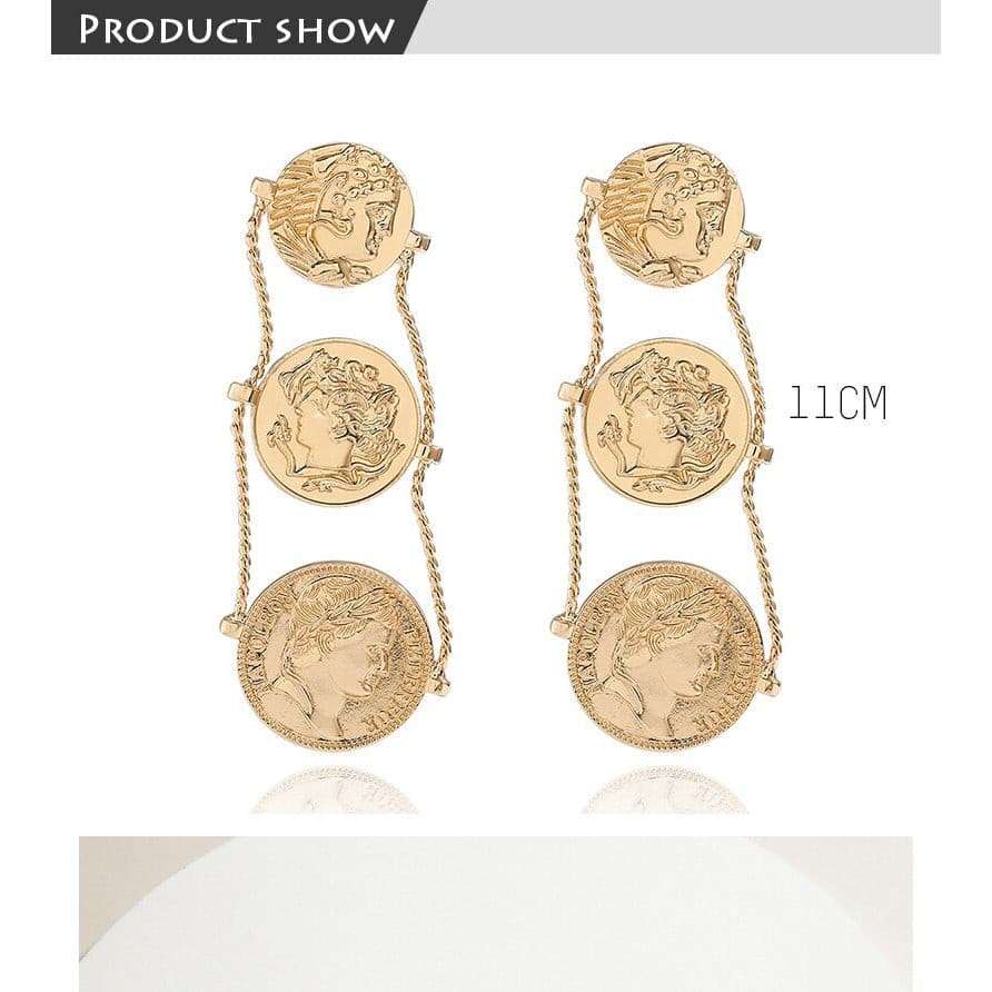 Vintage Punk Coin Pendant Drop Earrings Earrings Gifting By Julia M
