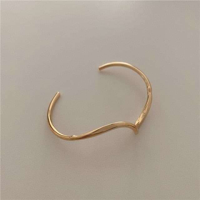 White Shellfish Geometric Overlap Open Bangle Bracelets Gifting By Julia M