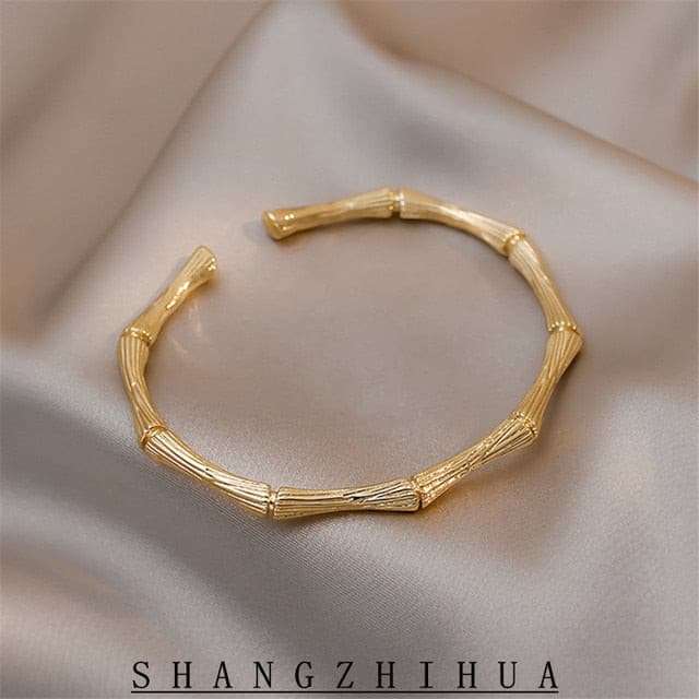White Shellfish Geometric Overlap Open Bangle Bracelets Gifting By Julia M