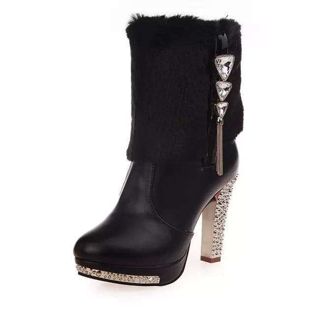 Wild Super High Heel Rhinestone Thick Snow Boots shoes gifting by julia m