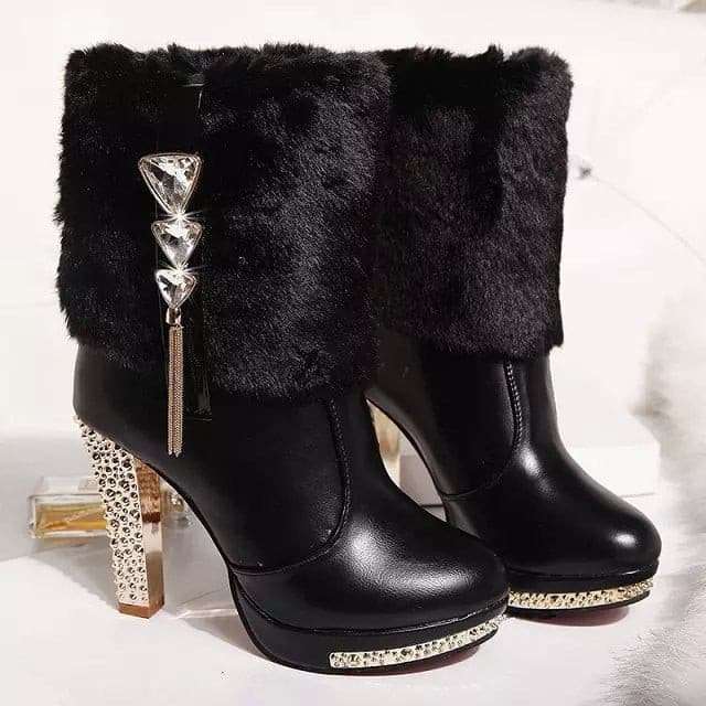 Wild Super High Heel Rhinestone Thick Snow Boots shoes gifting by julia m
