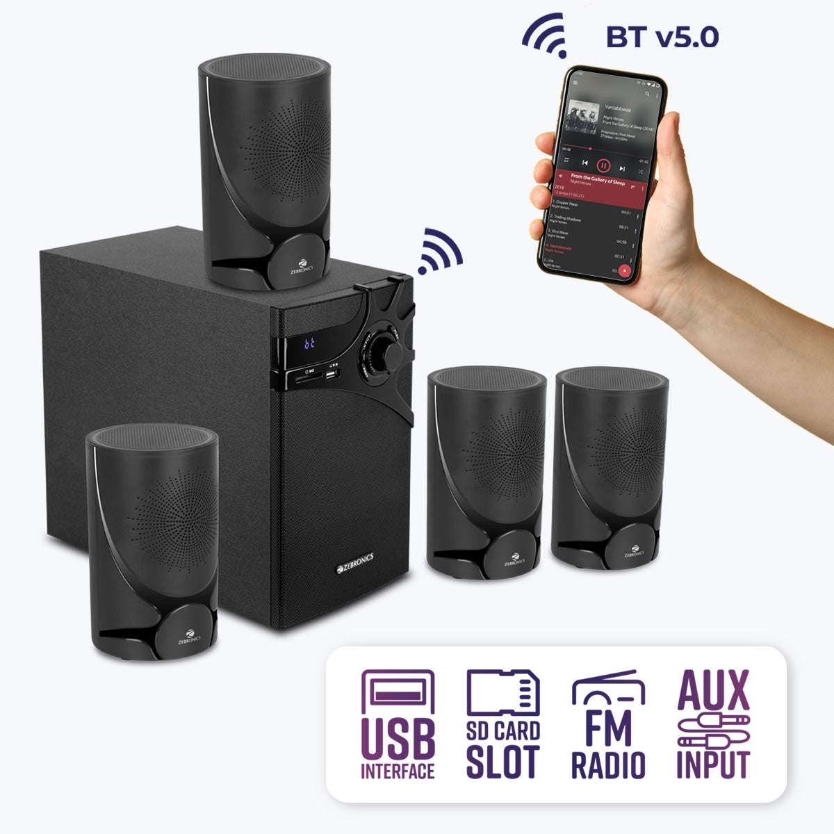 Wireless BT 4.1 Channel Speaker System with Subwoofer and Remote Control Speakers Gifting By Julia M