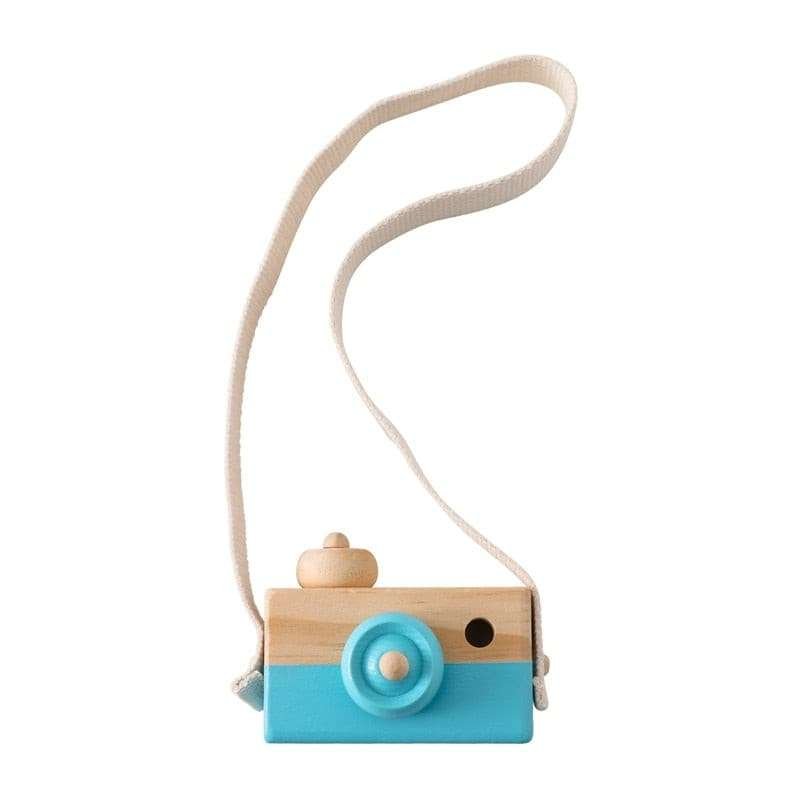 Wooden Baby Camera Toy Puzzles gifting by julia m Blue camera