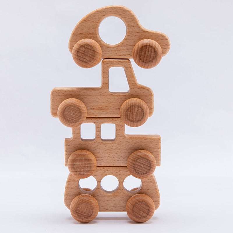 Wooden Cartoon Car Blocks - Fun and Educational Montessori Toys car educational montessori toy wood blocks gifting by julia m