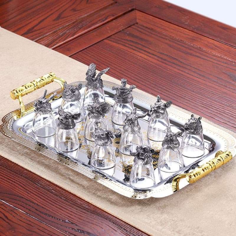 Zodiac White Wine Glasses Dispenser Set - Elevate Your Wine Drinking Experience with Luxury and Style - Perfect for Hosting or Gifting. creative zodiac white wine glasses wine dispenser set gifting by julia m