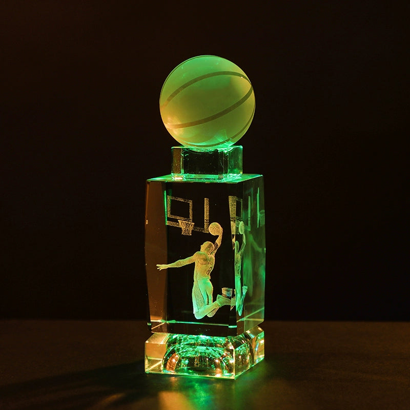 Luminous Crystal Brothers James Harden Kobe Ornaments  gifting by julia m 8 Kobe + basketball + colorful crystal base (gift bag)  